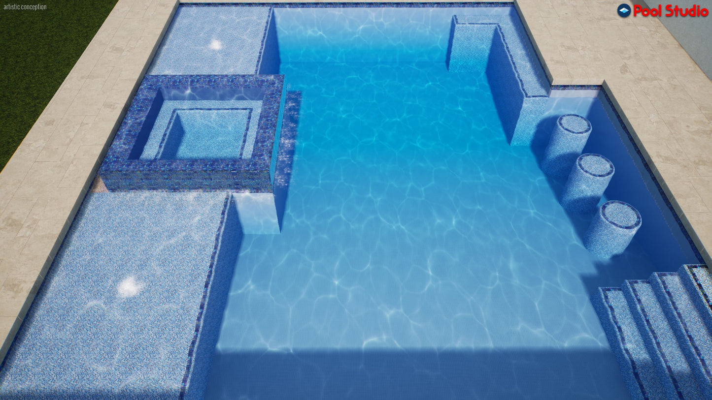 "Bleier" LUXURY CUSTOM 3D POOL DESIGN FOR POOL BUILDER CLIENT