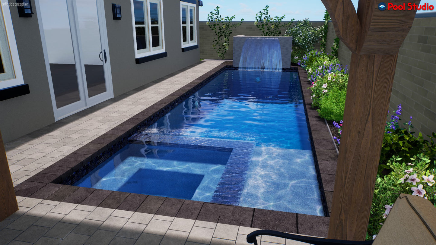 "Diaz" LUXURY CUSTOM 3D POOL DESIGN FOR POOL BUILDER CLIENT