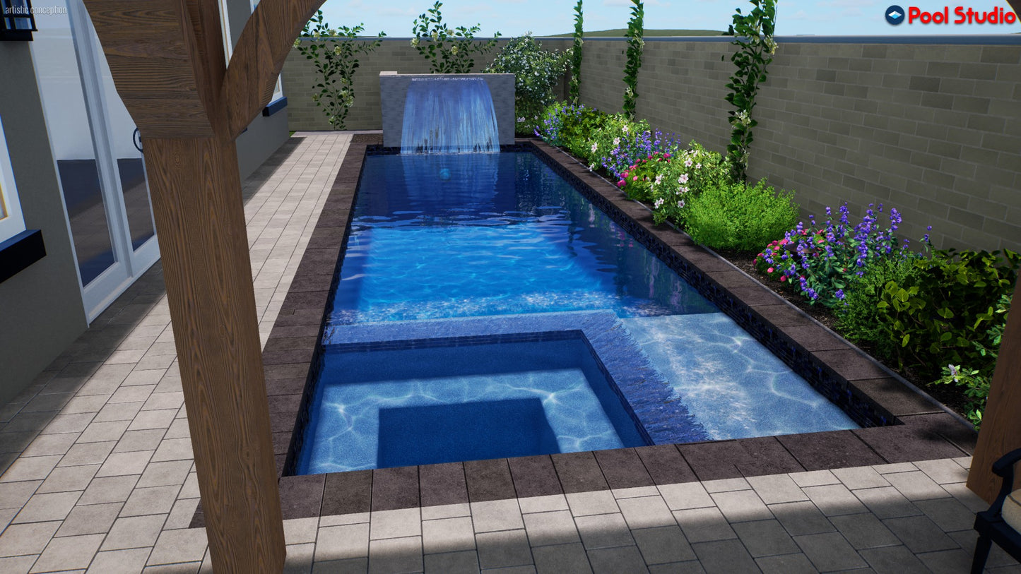 "Diaz" LUXURY CUSTOM 3D POOL DESIGN FOR POOL BUILDER CLIENT