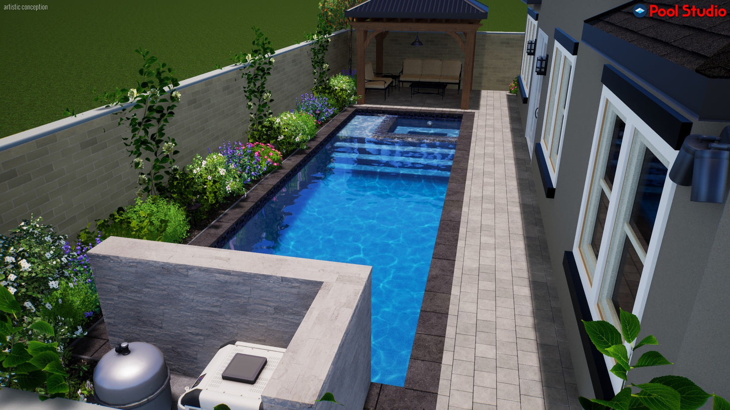 "Diaz" LUXURY CUSTOM 3D POOL DESIGN FOR POOL BUILDER CLIENT