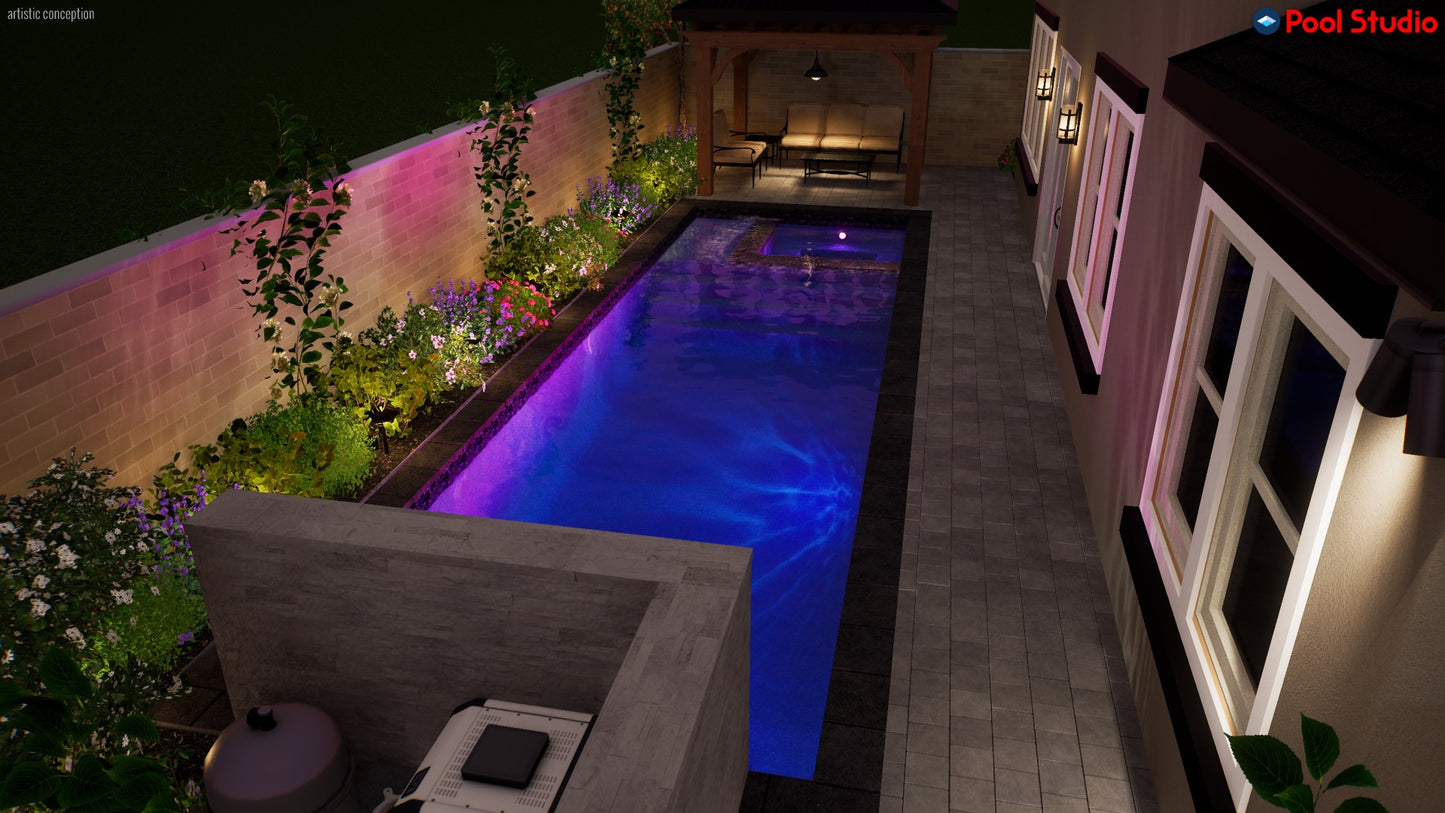 "Diaz" LUXURY CUSTOM 3D POOL DESIGN FOR POOL BUILDER CLIENT