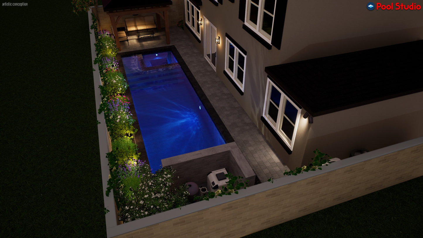 "Diaz" LUXURY CUSTOM 3D POOL DESIGN FOR POOL BUILDER CLIENT
