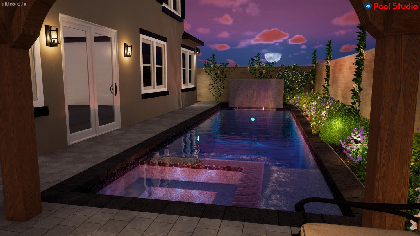 "Diaz" LUXURY CUSTOM 3D POOL DESIGN FOR POOL BUILDER CLIENT