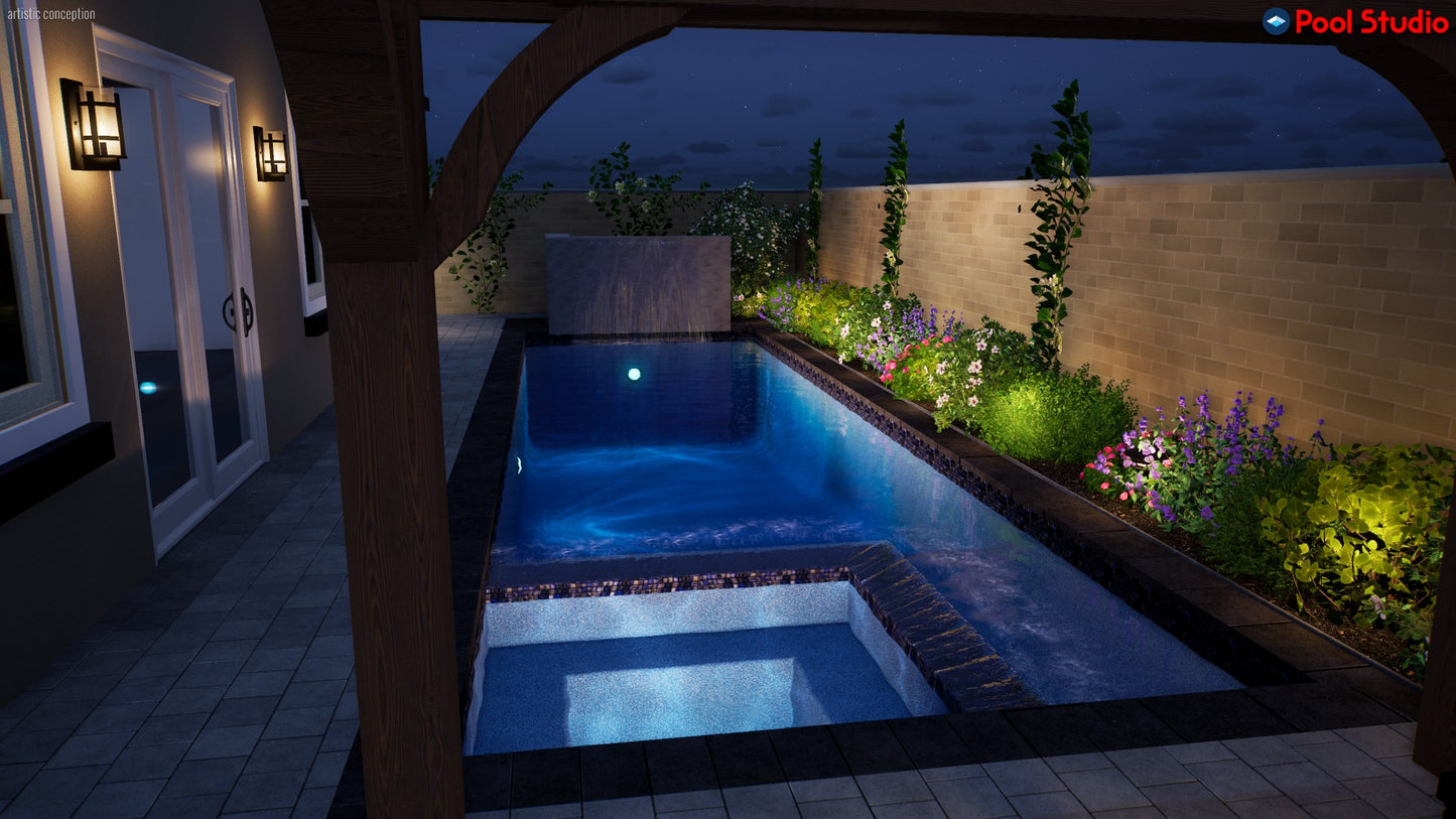 "Diaz" LUXURY CUSTOM 3D POOL DESIGN FOR POOL BUILDER CLIENT