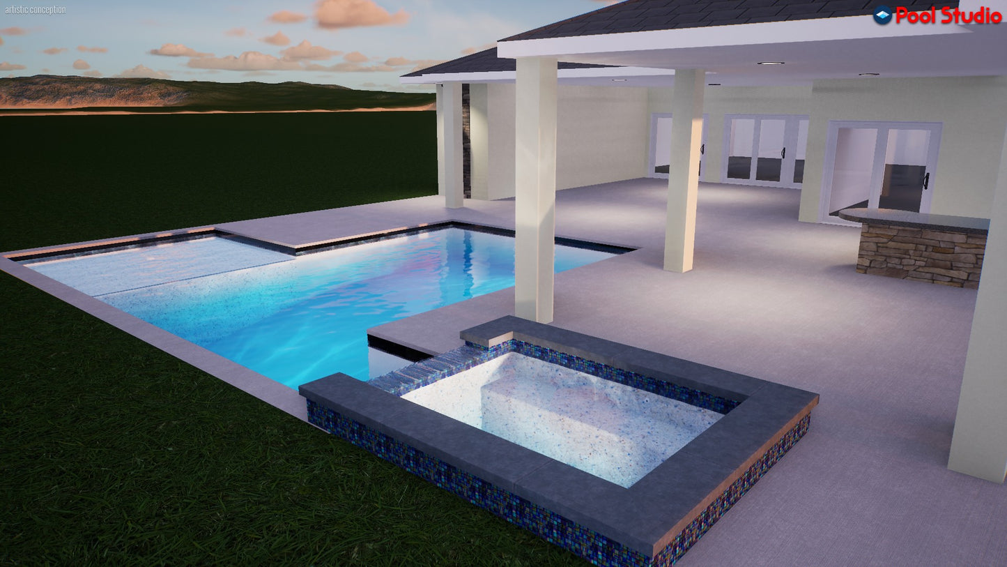 "Atwater" LUXURY CONTEMPORARY 3D POOL DESIGN