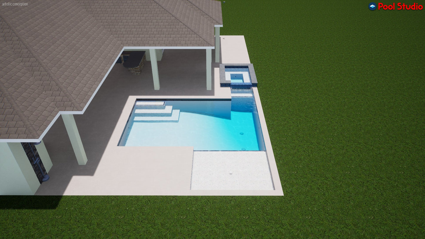 "Atwater" LUXURY CONTEMPORARY 3D POOL DESIGN