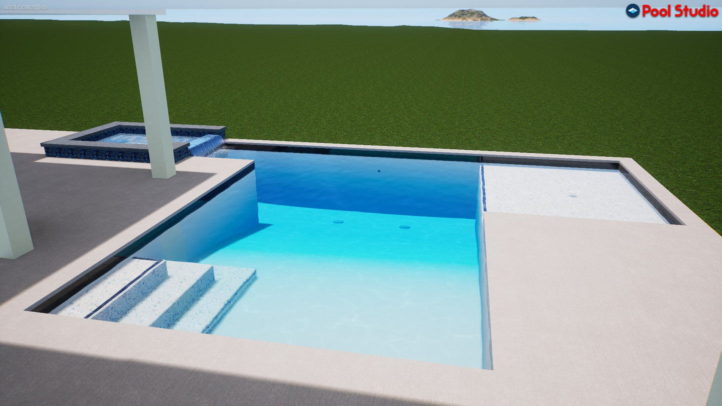 "Atwater" LUXURY CONTEMPORARY 3D POOL DESIGN