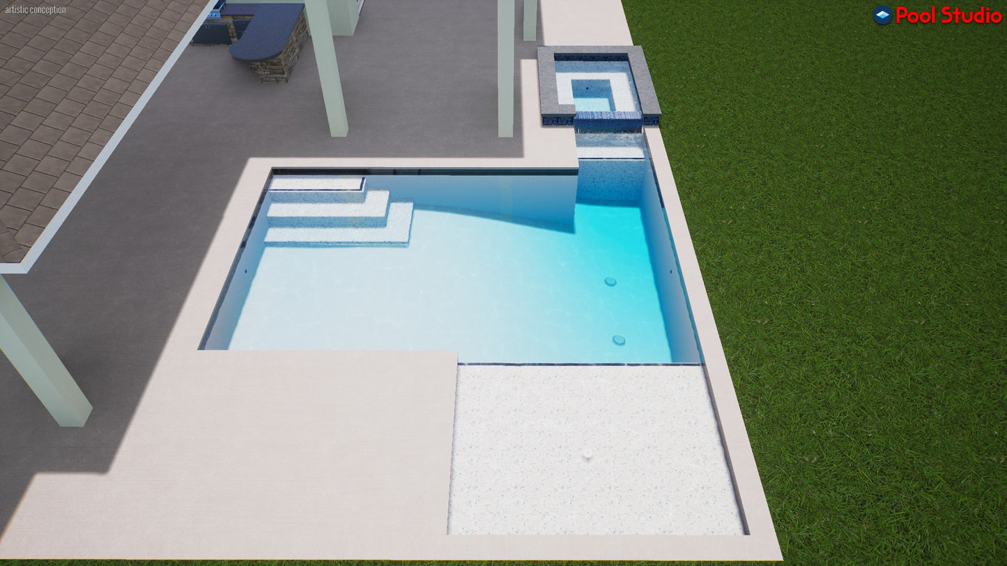 "Atwater" LUXURY CONTEMPORARY 3D POOL DESIGN