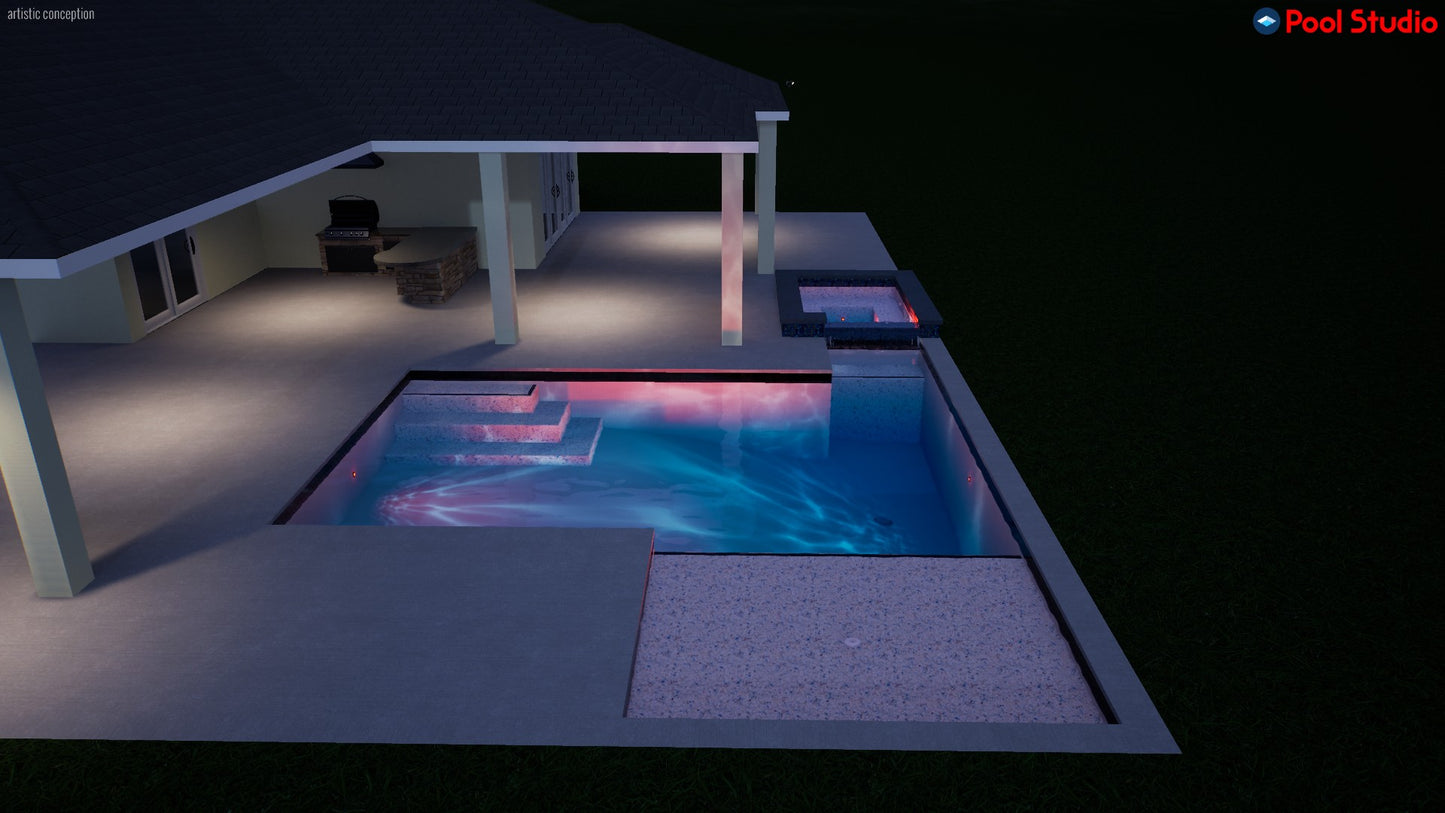 "Atwater" LUXURY CONTEMPORARY 3D POOL DESIGN