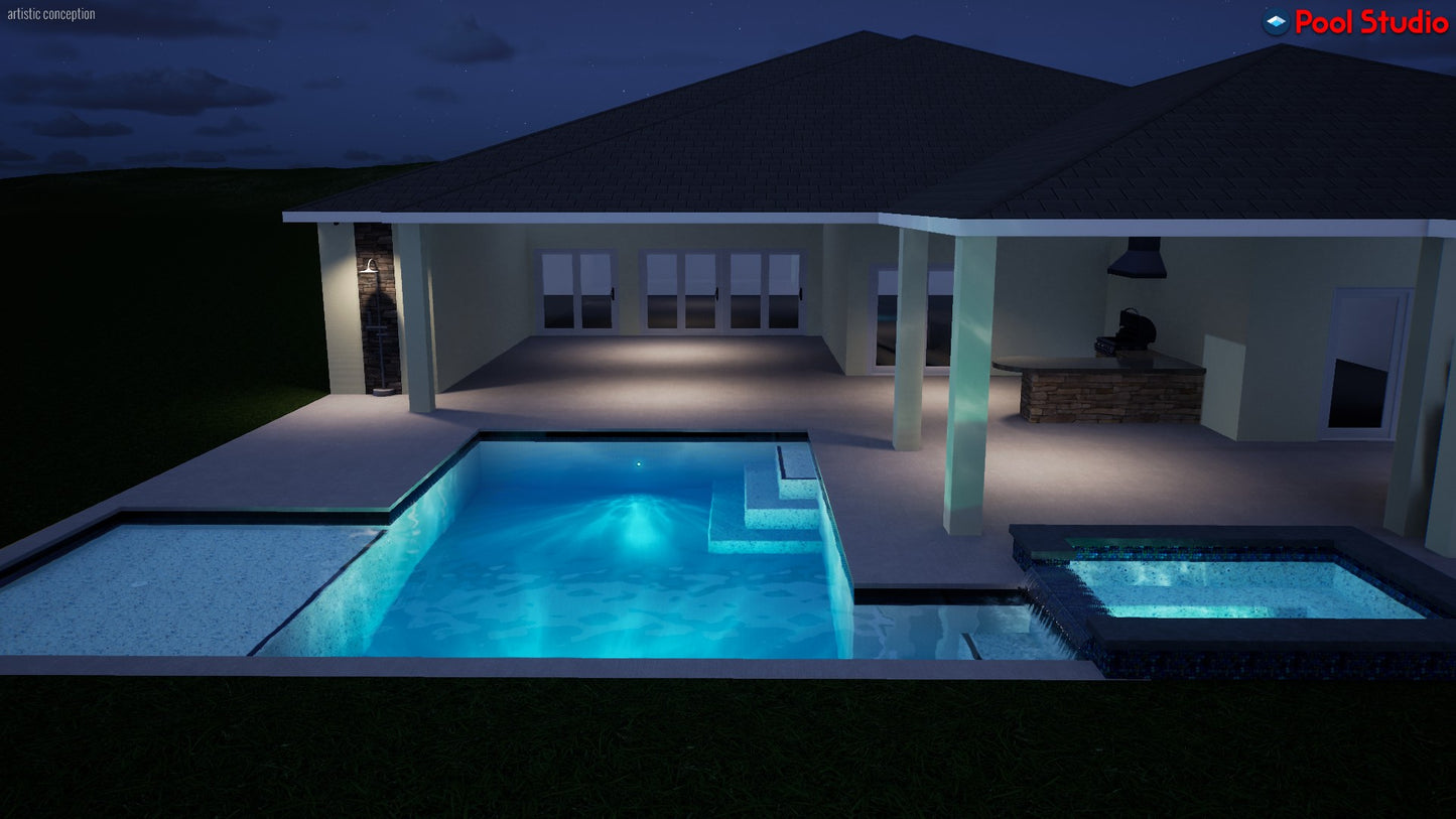 "Atwater" LUXURY CONTEMPORARY 3D POOL DESIGN