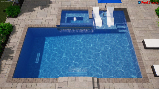 "Bong" LUXURY CUSTOM 3D POOL DESIGN FOR POOL BUILDER CLIENT