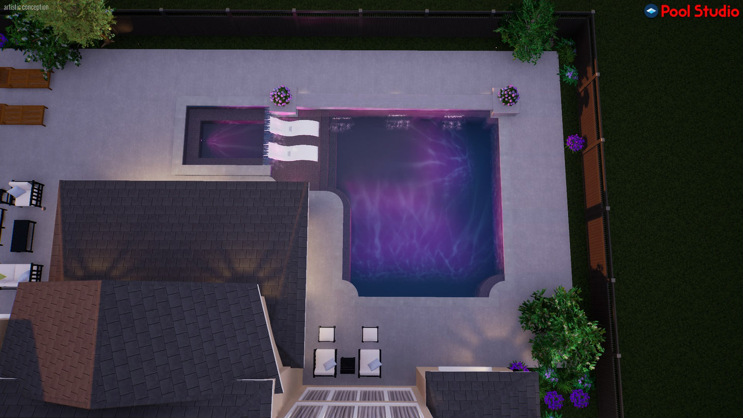 "Cruz" LUXURY CUSTOM 3D POOL DESIGN FOR POOL BUILDER CLIENT