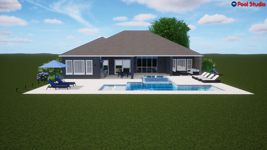 "Dorn" LUXURY CUSTOM 3D POOL DESIGN FOR POOL BUILDER CLIENT