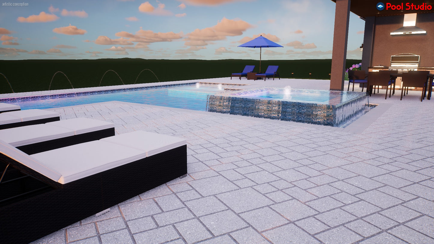 "Dorn" LUXURY CUSTOM 3D POOL DESIGN FOR POOL BUILDER CLIENT