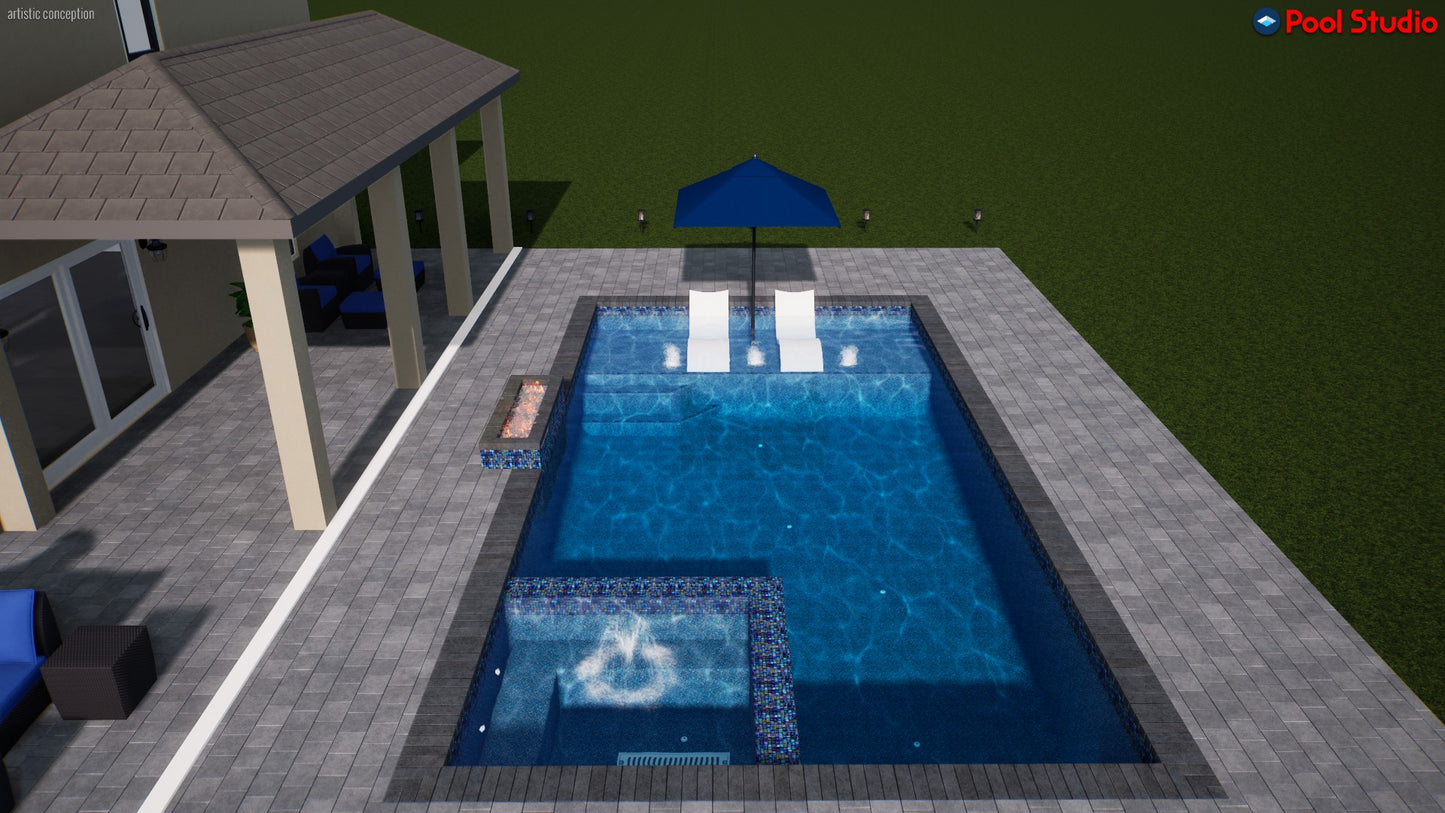 "Moya" LUXURY CUSTOM 3D POOL DESIGN FOR POOL BUILDER CLIENT