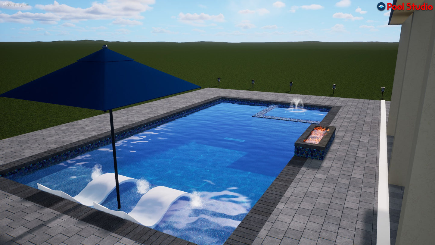 "Moya" LUXURY CUSTOM 3D POOL DESIGN FOR POOL BUILDER CLIENT
