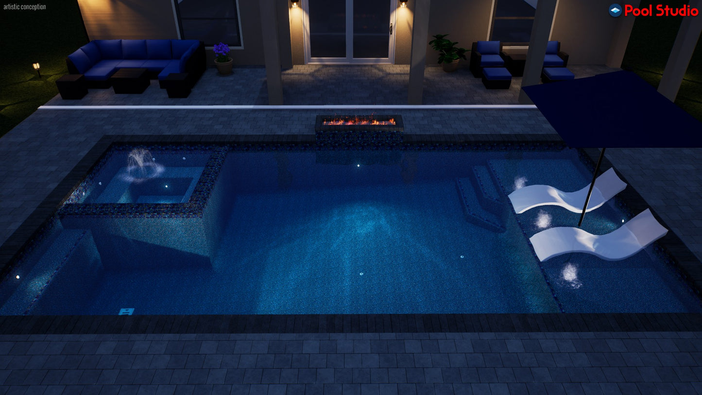 "Moya" LUXURY CUSTOM 3D POOL DESIGN FOR POOL BUILDER CLIENT