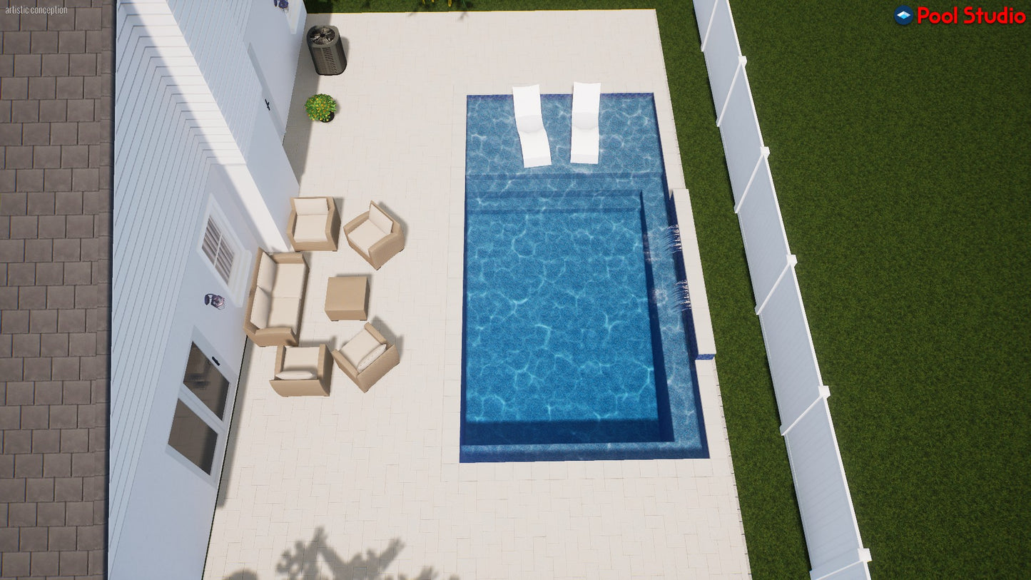 "Pollard" LUXURY CUSTOM 3D POOL DESIGN FOR POOL BUILDER CLIENT