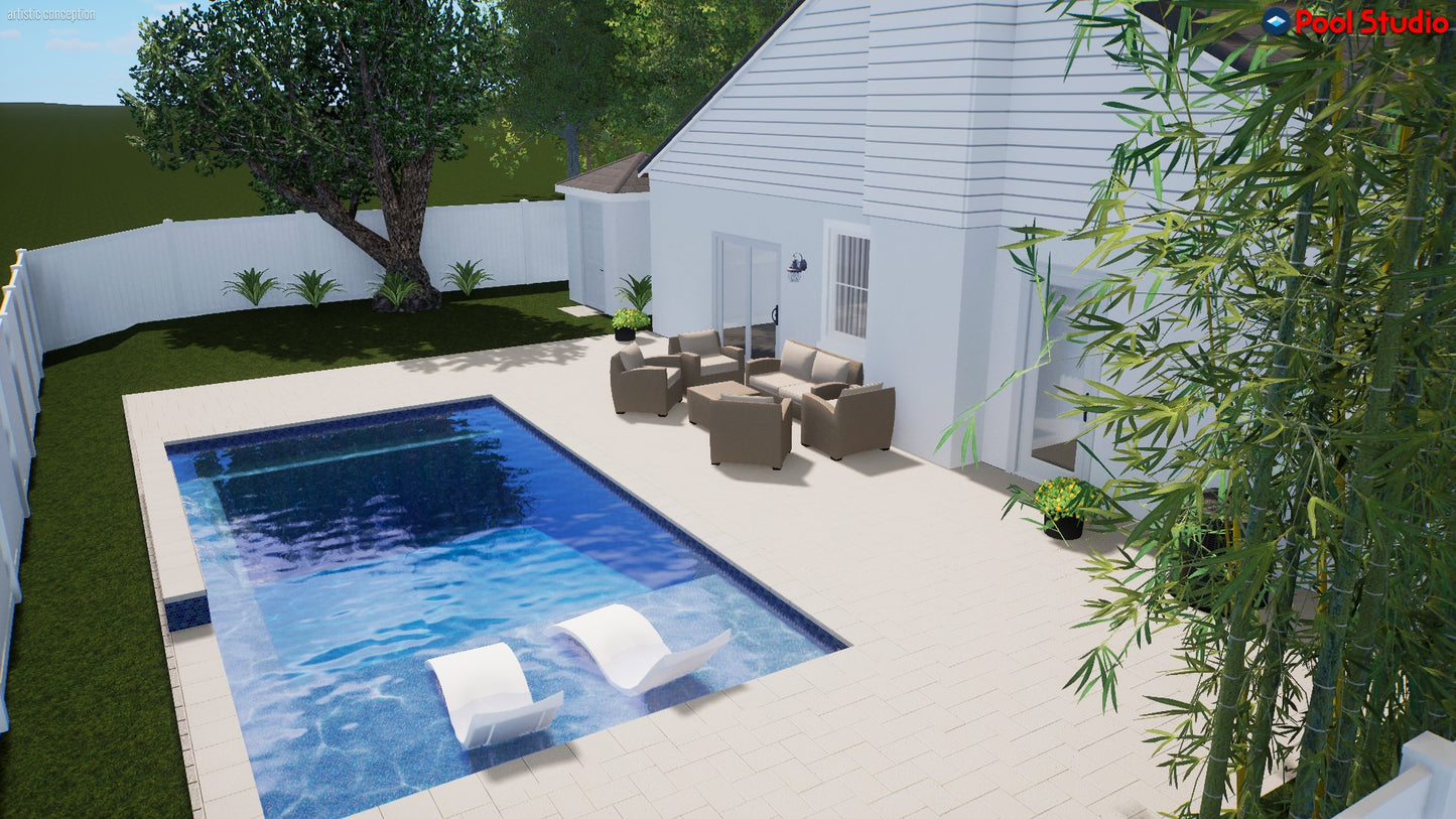 "Pollard" LUXURY CUSTOM 3D POOL DESIGN FOR POOL BUILDER CLIENT
