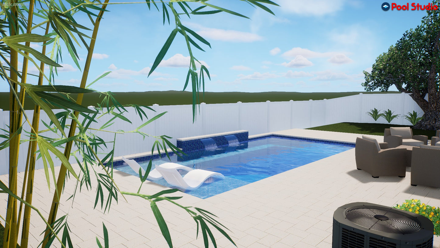 "Pollard" LUXURY CUSTOM 3D POOL DESIGN FOR POOL BUILDER CLIENT