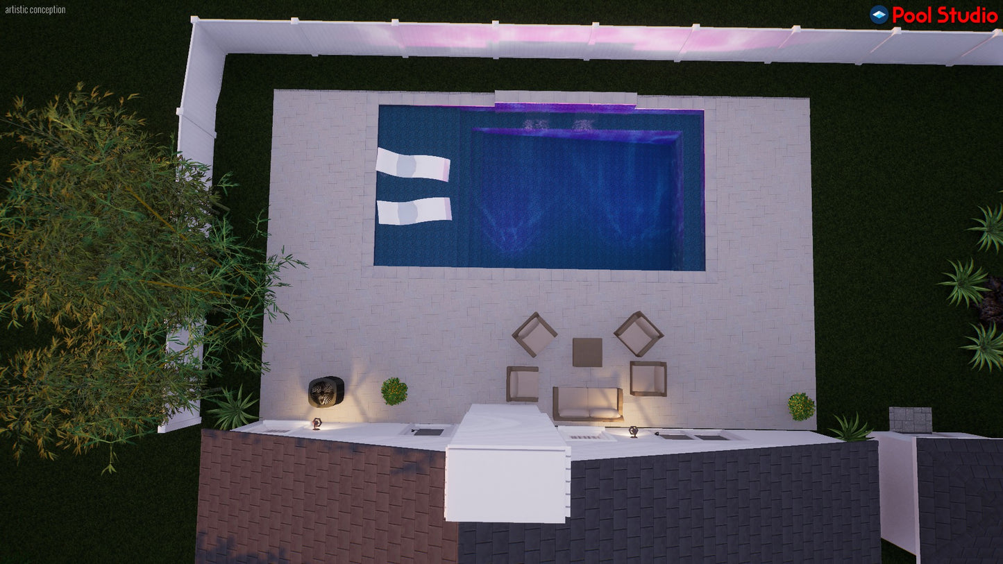 "Pollard" LUXURY CUSTOM 3D POOL DESIGN FOR POOL BUILDER CLIENT