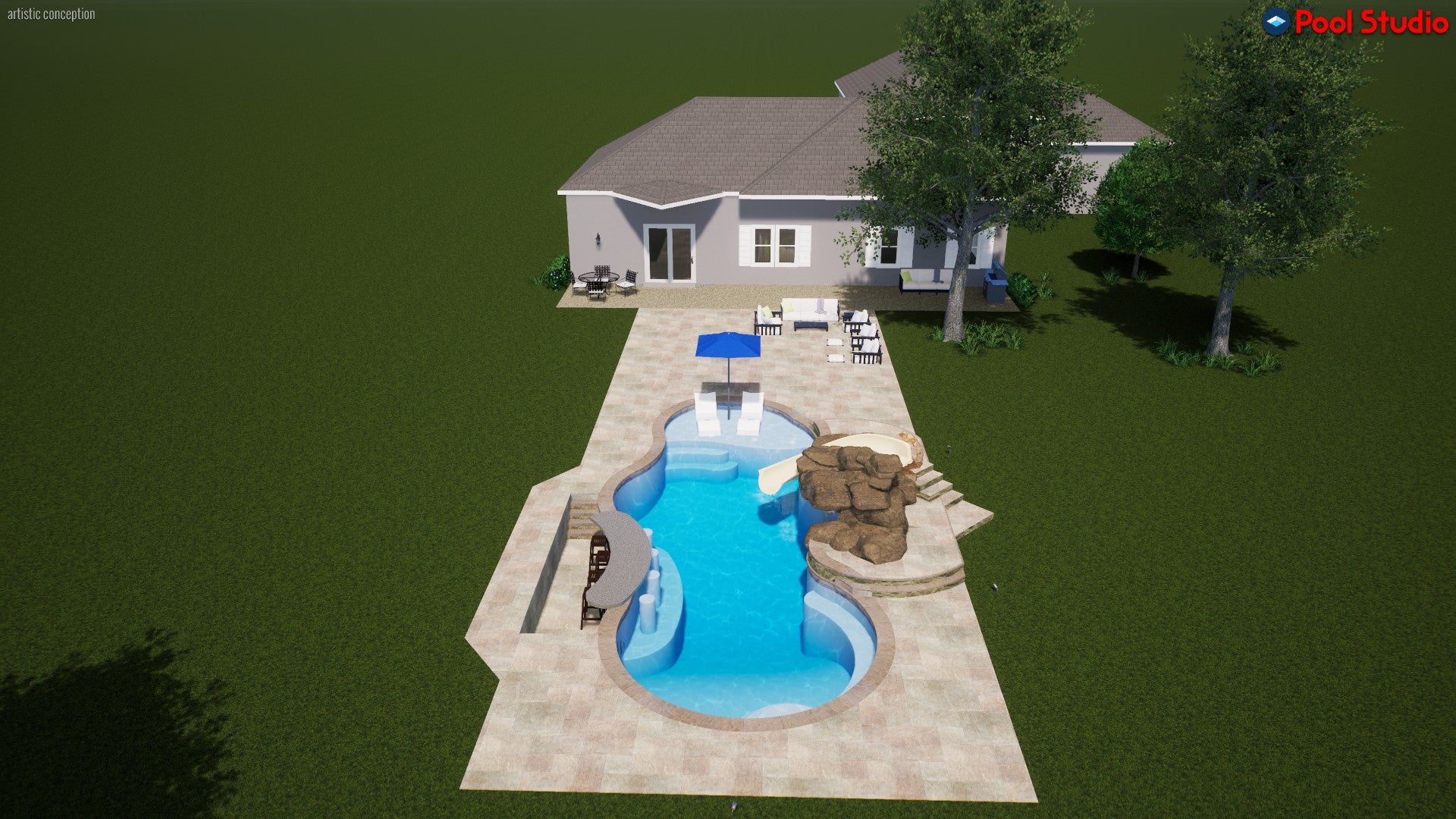 "Scott" LUXURY CUSTOM 3D POOL DESIGN FOR POOL BUILDER CLIENT – PoolDes