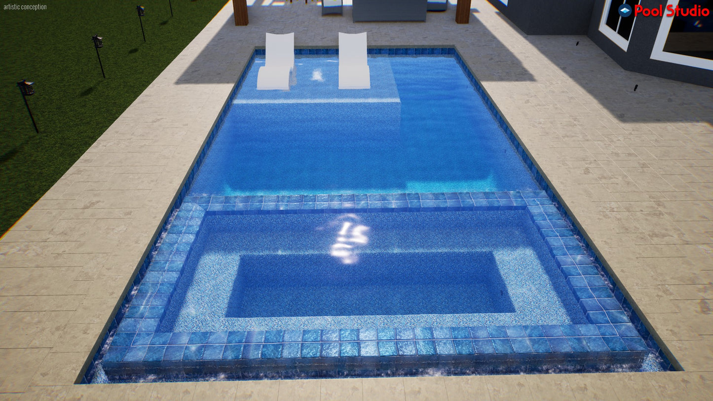 "Shepard" LUXURY CUSTOM 3D POOL DESIGN FOR POOL BUILDER CLIENT