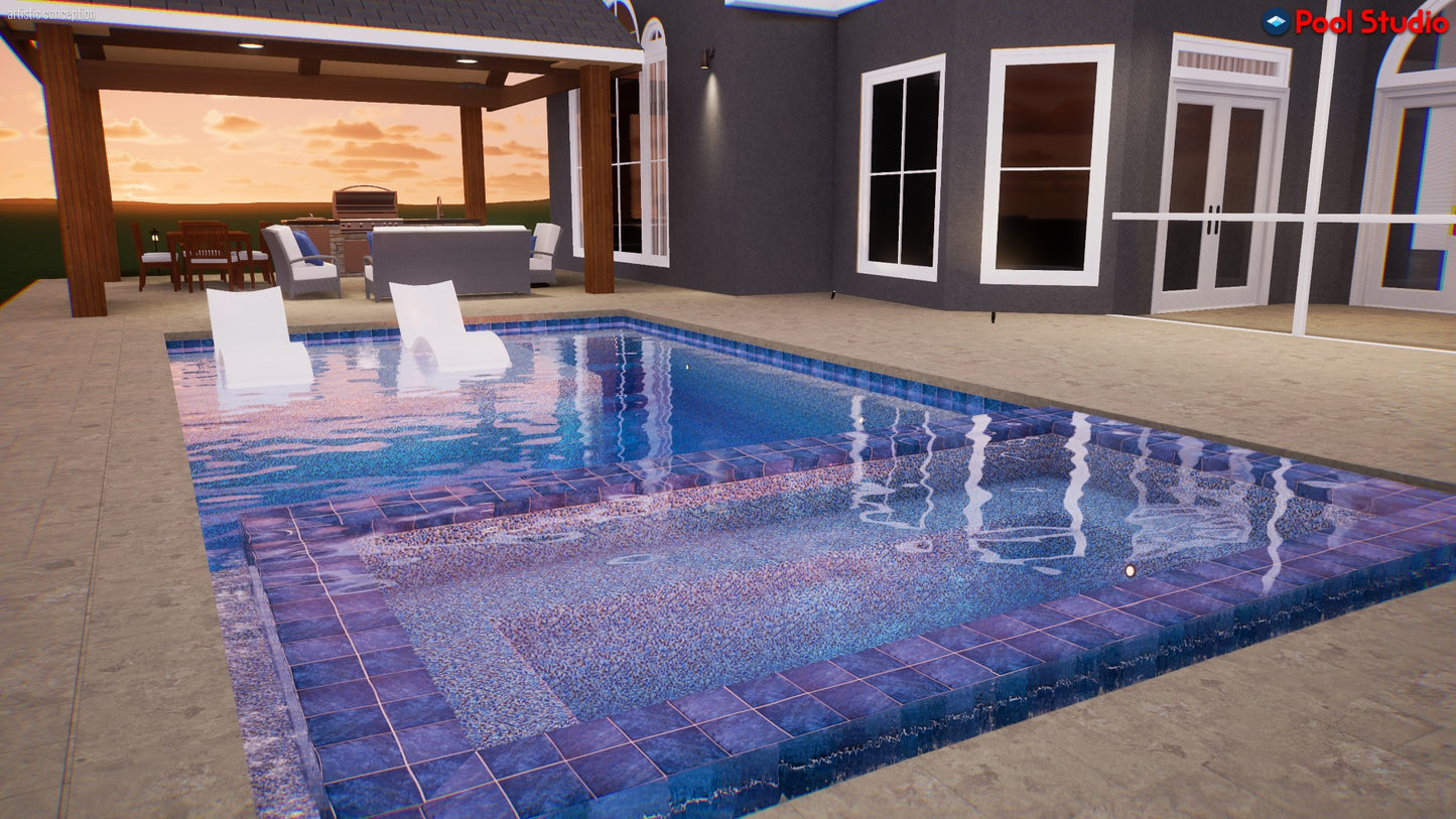 "Shepard" LUXURY CUSTOM 3D POOL DESIGN FOR POOL BUILDER CLIENT