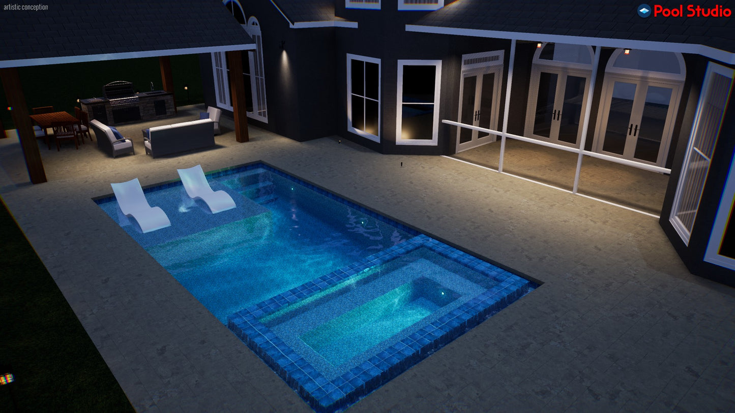 "Shepard" LUXURY CUSTOM 3D POOL DESIGN FOR POOL BUILDER CLIENT