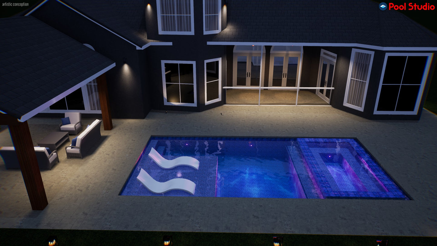 "Shepard" LUXURY CUSTOM 3D POOL DESIGN FOR POOL BUILDER CLIENT