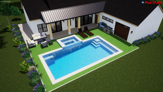 "Silverleaf" LUXURY CUSTOM 3D POOL DESIGN FOR POOL BUILDER CLIENT