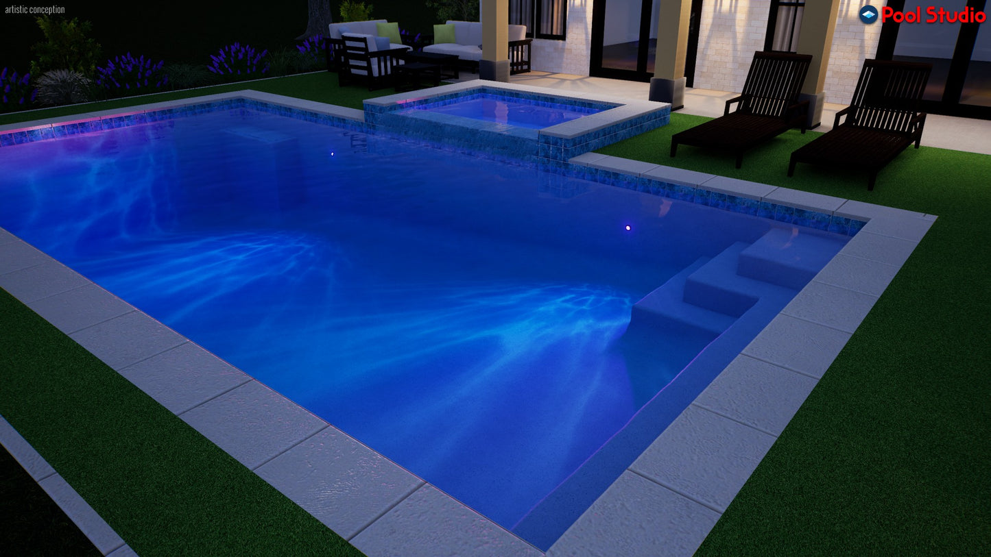 "Silverleaf" LUXURY CUSTOM 3D POOL DESIGN FOR POOL BUILDER CLIENT