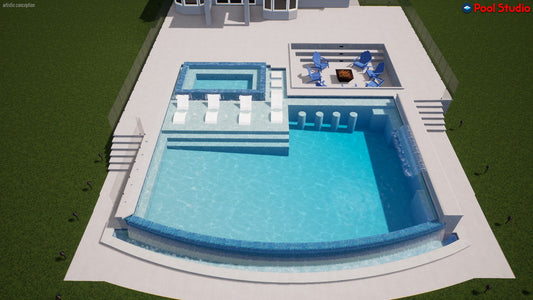 "Tiffany" LUXURY CUSTOM 3D POOL DESIGN FOR POOL BUILDER CLIENT