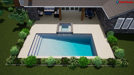 "Wallin" LUXURY CUSTOM 3D POOL DESIGN FOR POOL BUILDER CLIENT