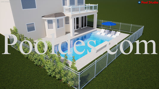 "Genoune" LUXURY CONTEMPORARY 3D POOL DESIGN