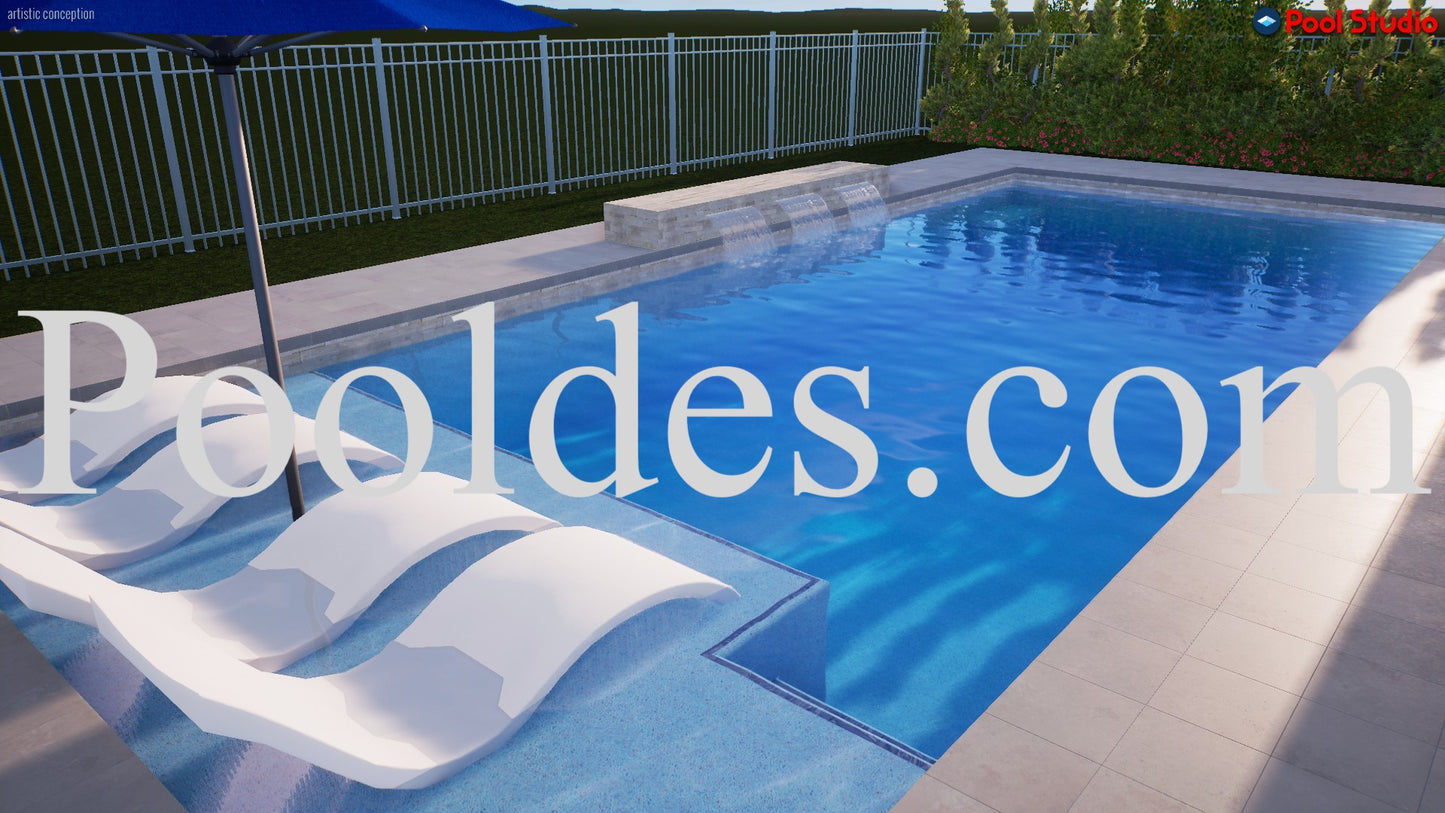 "Genoune" LUXURY CONTEMPORARY 3D POOL DESIGN