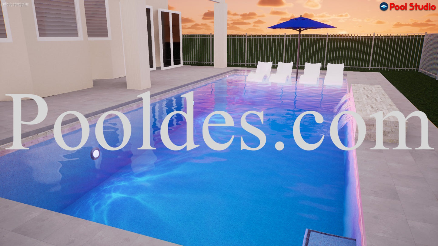 "Genoune" LUXURY CONTEMPORARY 3D POOL DESIGN