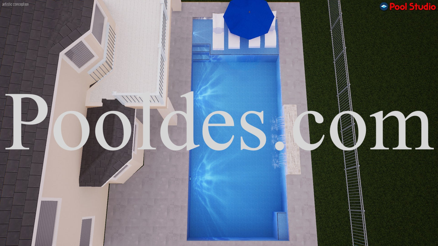 "Genoune" LUXURY CONTEMPORARY 3D POOL DESIGN