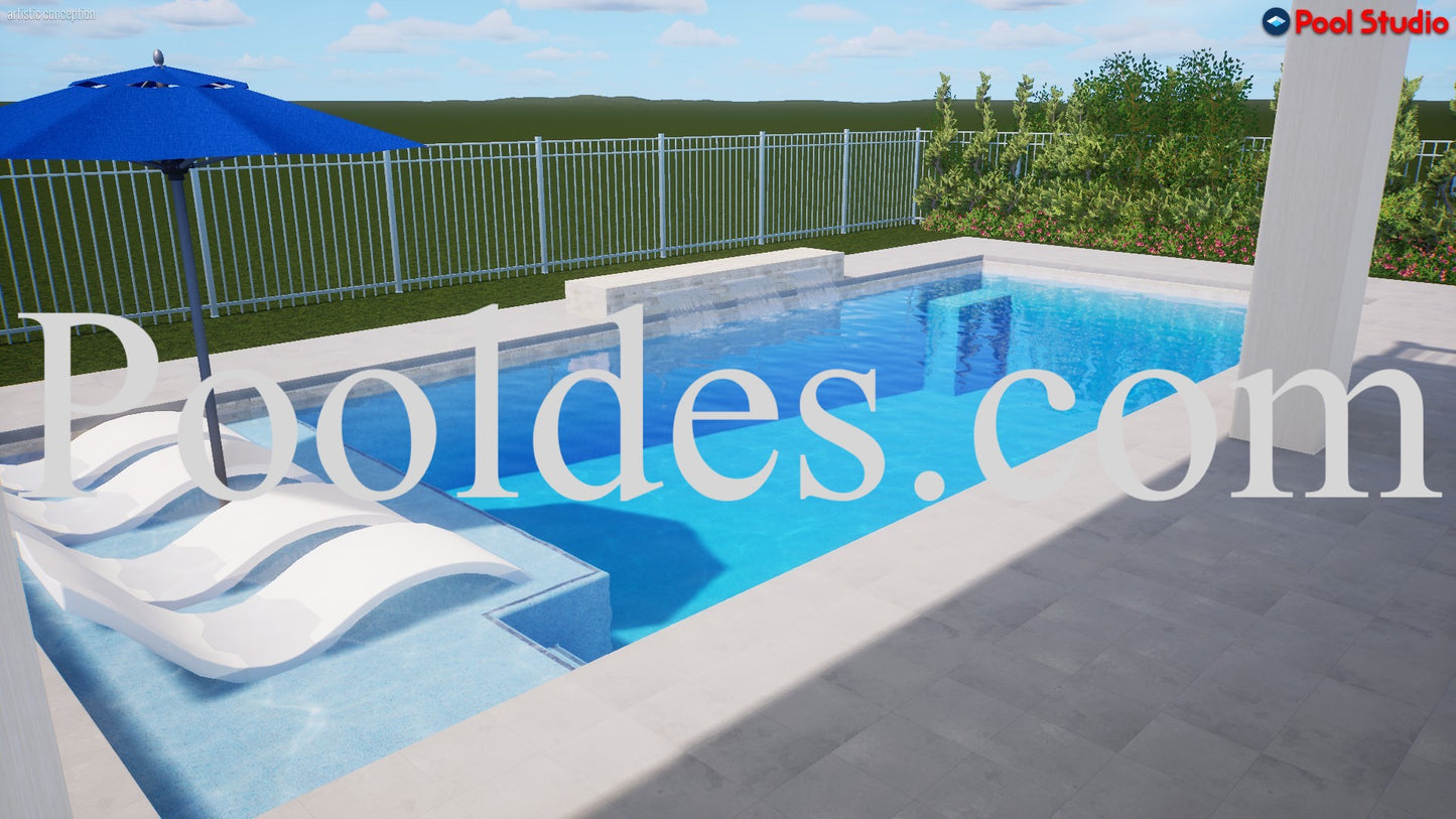 "Genoune" LUXURY CONTEMPORARY 3D POOL DESIGN