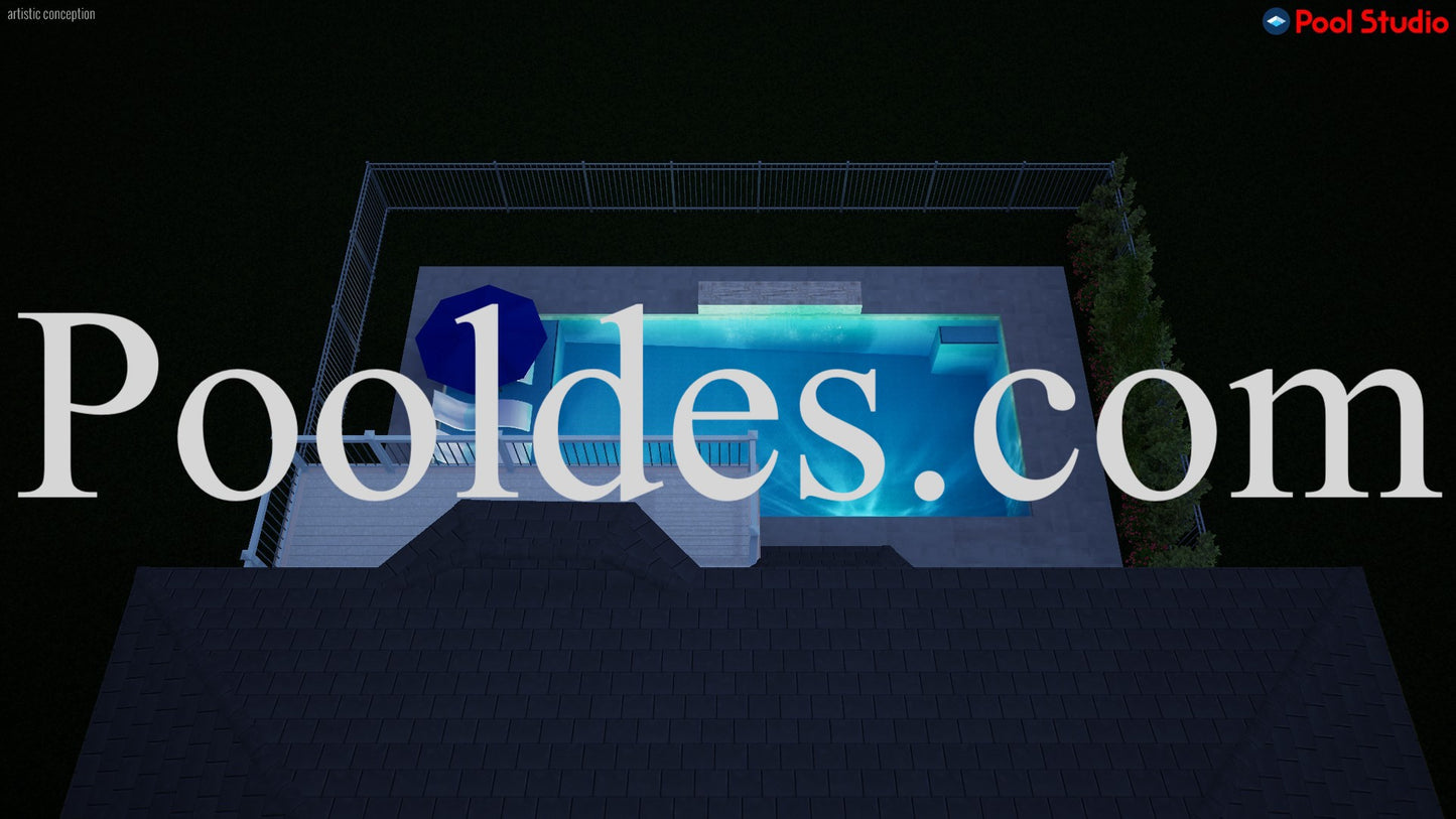 "Genoune" LUXURY CONTEMPORARY 3D POOL DESIGN