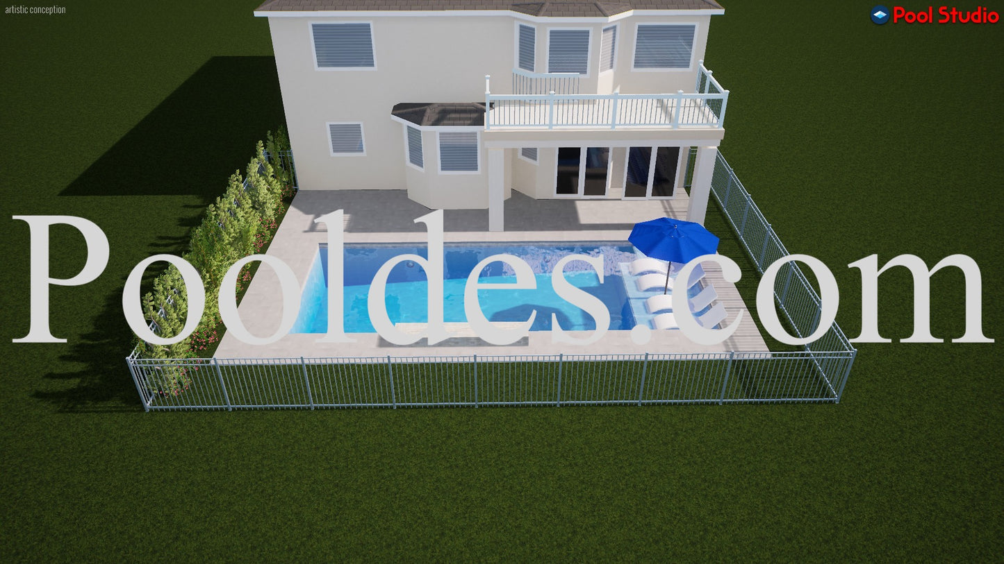 "Genoune" LUXURY CONTEMPORARY 3D POOL DESIGN