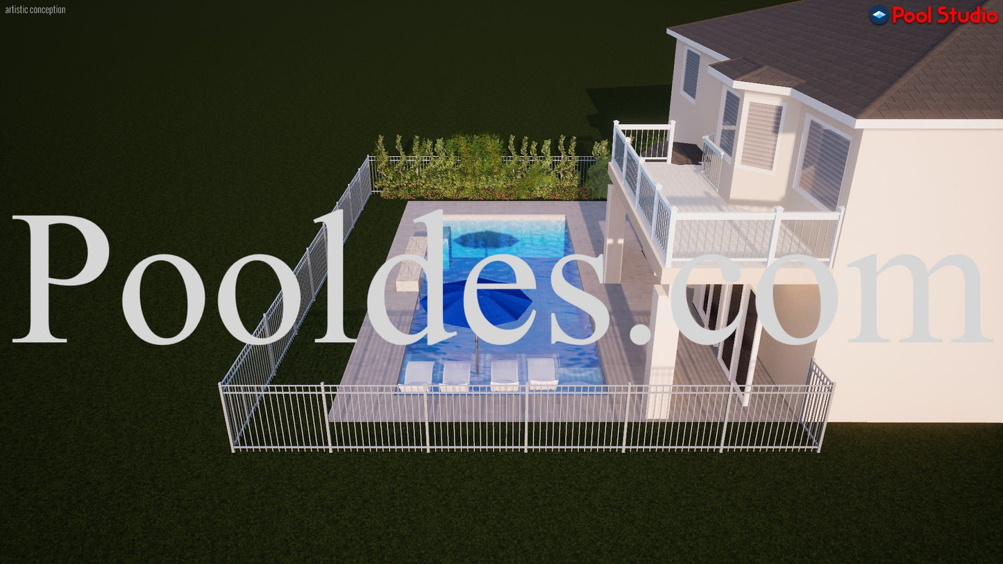 "Genoune" LUXURY CONTEMPORARY 3D POOL DESIGN