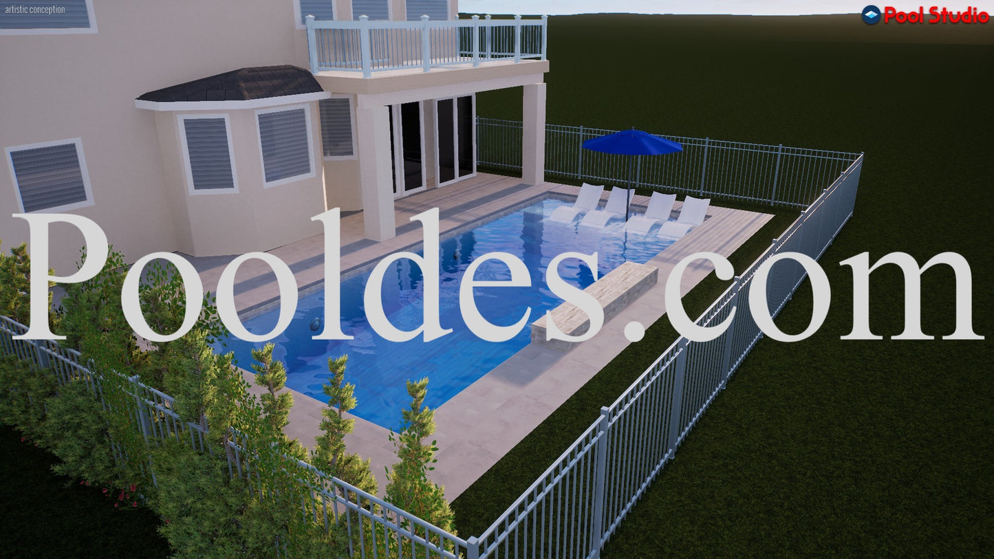 "Genoune" LUXURY CONTEMPORARY 3D POOL DESIGN