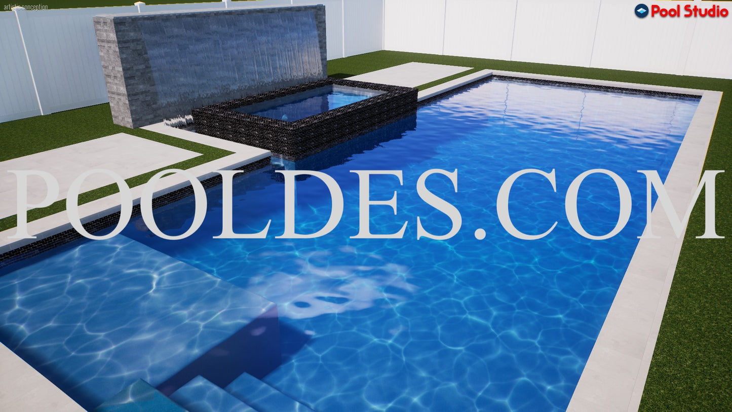 "LEVINSTEIN" LUXURY CONTEMPORARY 3D POOL DESIGN