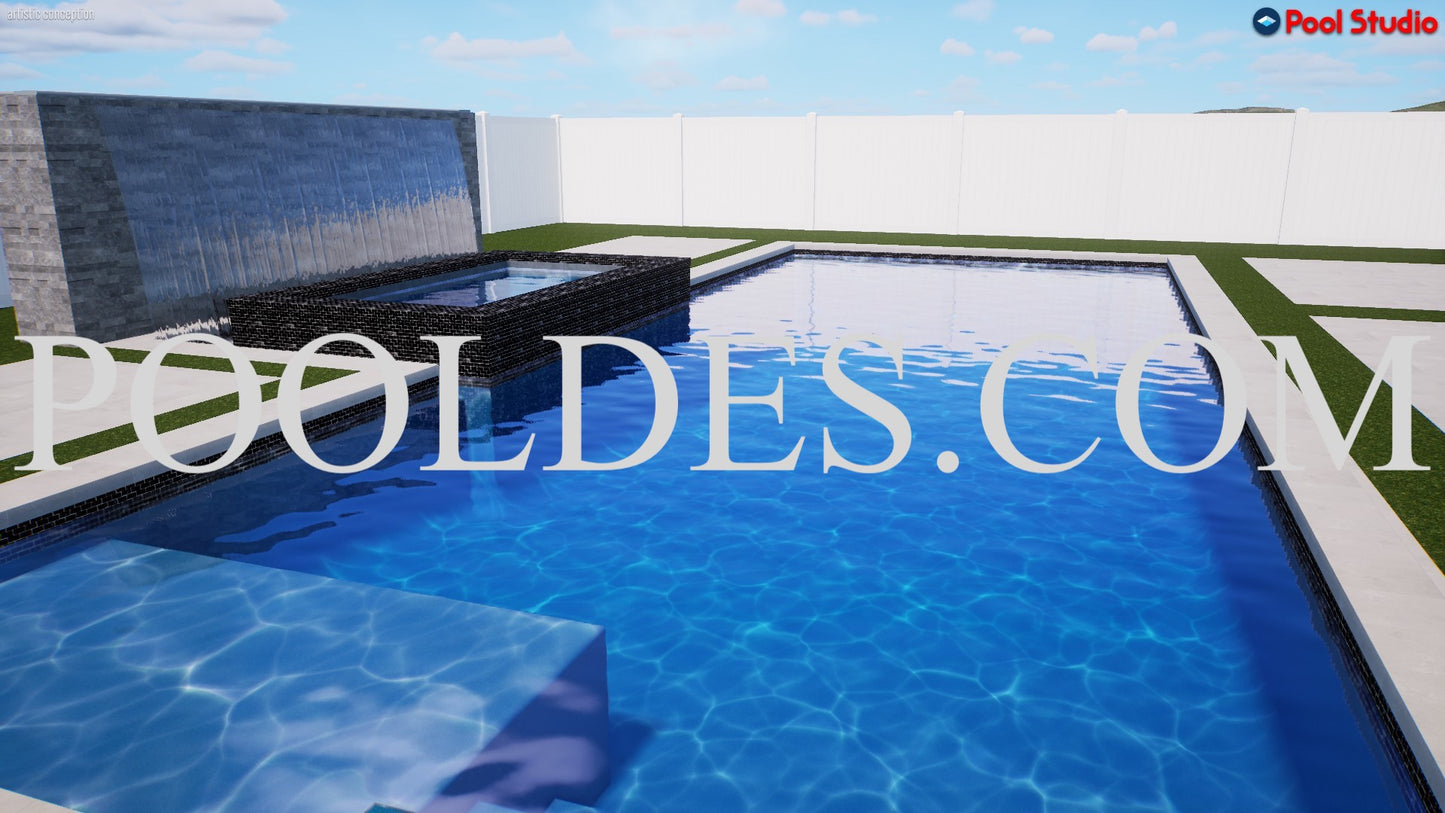 "LEVINSTEIN" LUXURY CONTEMPORARY 3D POOL DESIGN