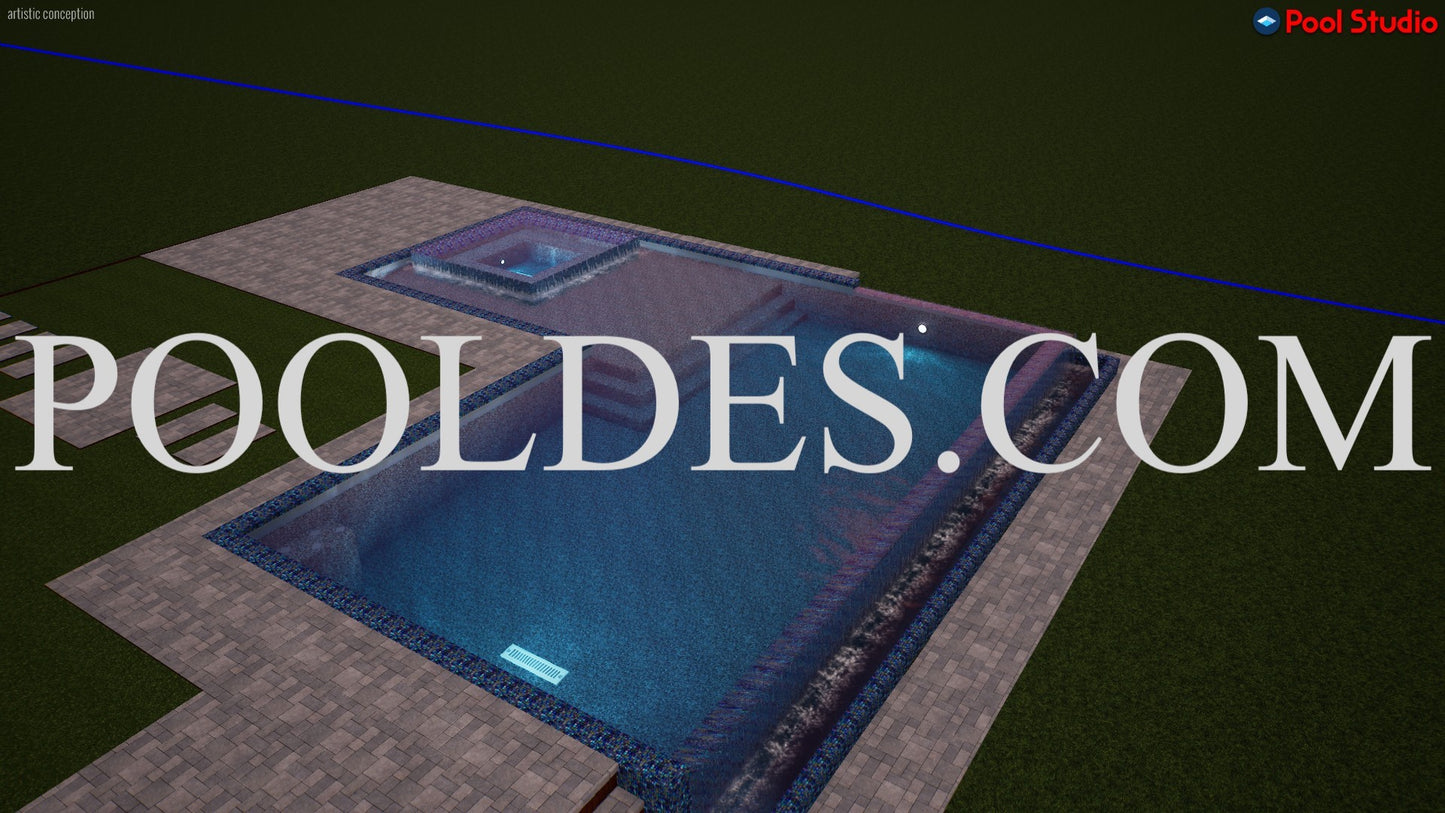 "RUBIN" LUXURY CONTEMPORARY 3D POOL DESIGN