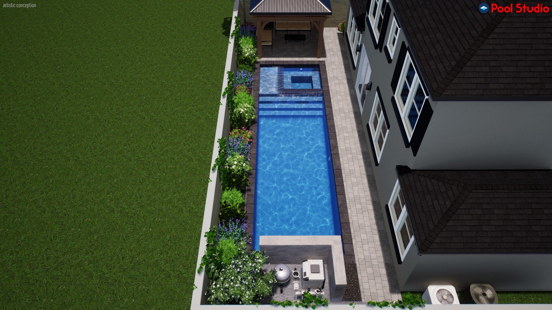 "Diaz" LUXURY CUSTOM 3D POOL DESIGN FOR POOL BUILDER CLIENT – PoolDes
