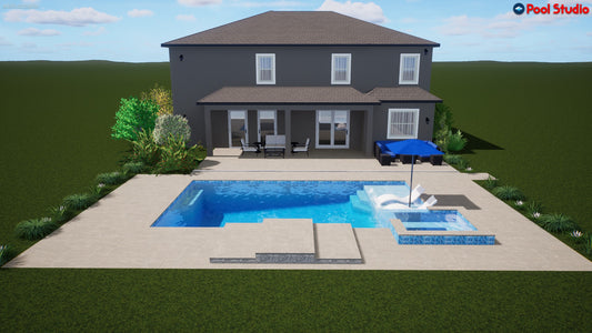 "Cacpal" LUXURY CUSTOM 3D POOL DESIGN FOR POOL BUILDER CLIENT