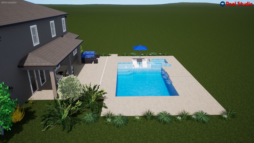 "Cacpal" LUXURY CUSTOM 3D POOL DESIGN FOR POOL BUILDER CLIENT – PoolDes
