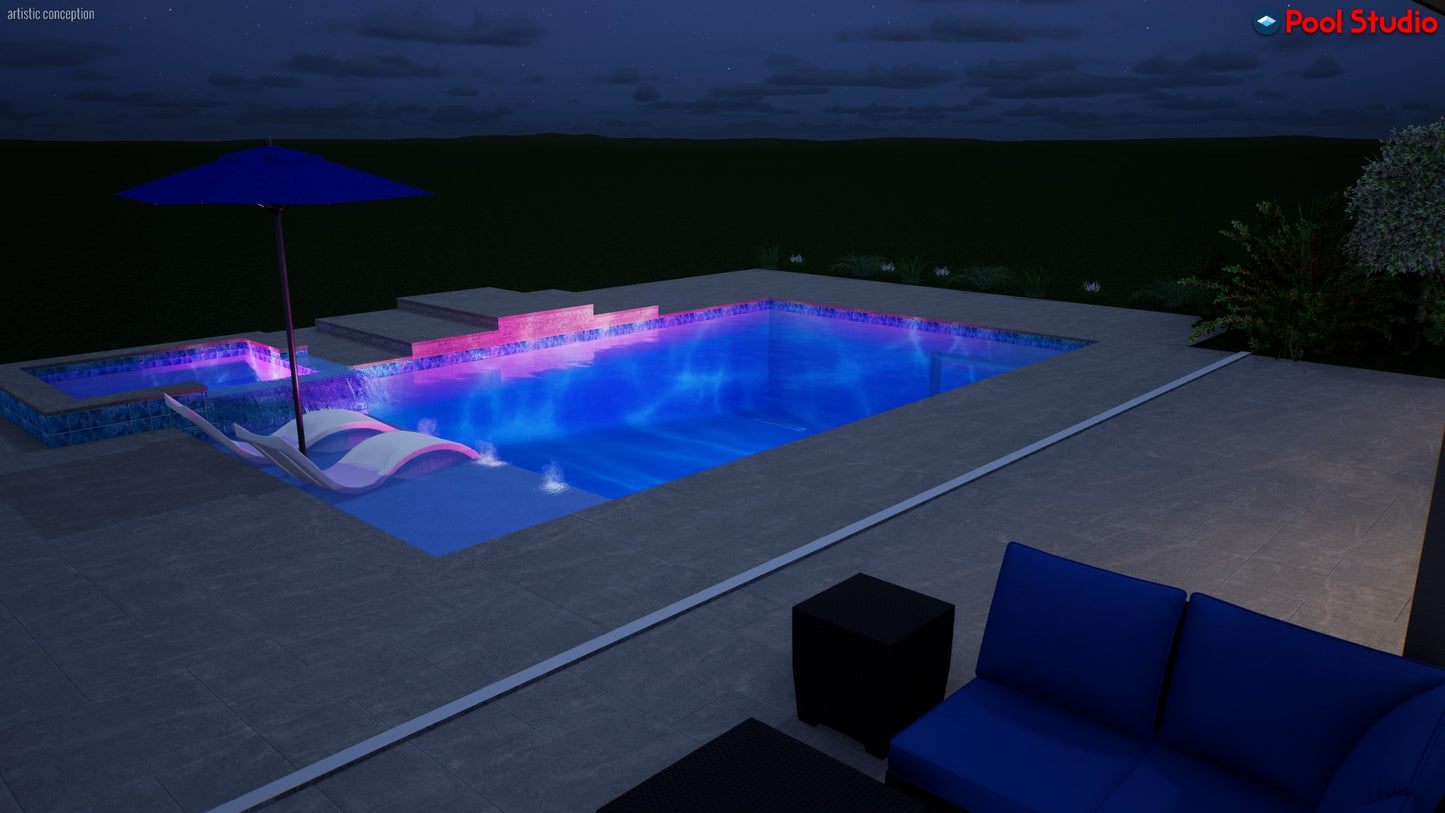 "Cacpal" LUXURY CUSTOM 3D POOL DESIGN FOR POOL BUILDER CLIENT